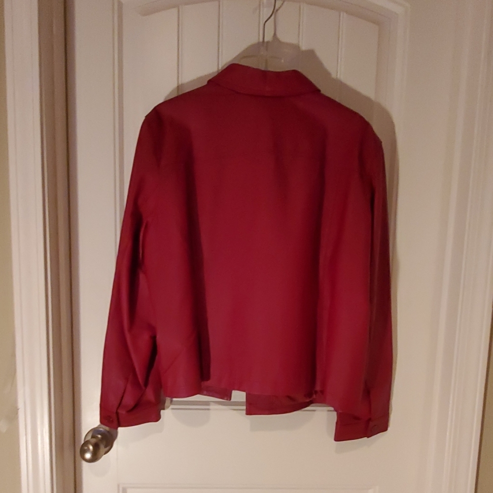 Red Leather Jacket - Picture 3 of 4